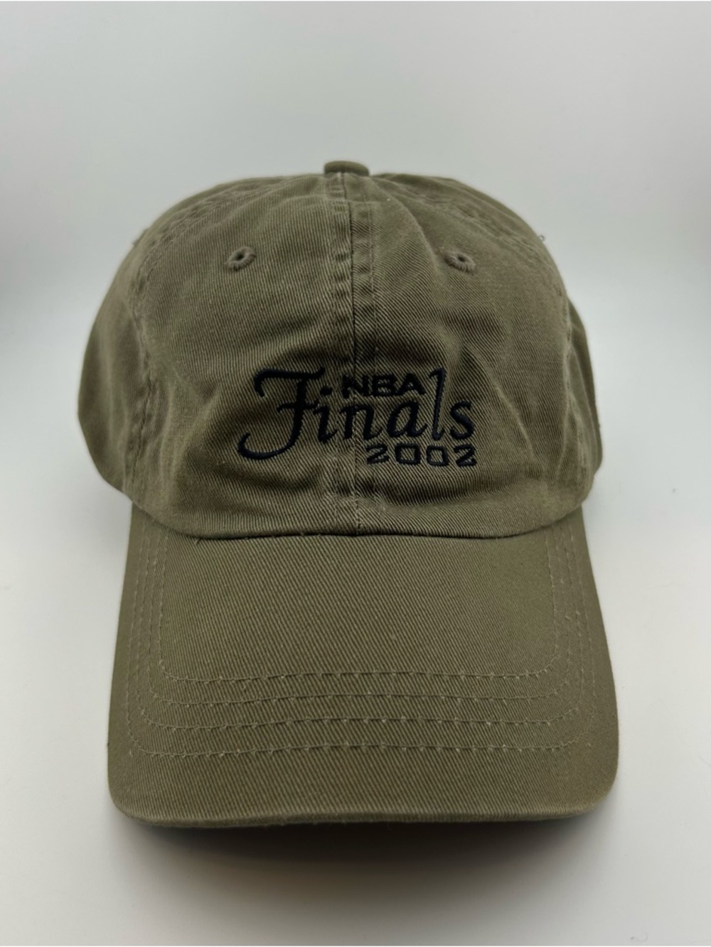 Vtg 2002 NBA Finals Hat Cap Strapback Olive Rare Event Staff Style Lakers Nets
